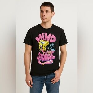SpongeBob SquarePants “Mind Like a Sponge” Graphic T-Shirt Black Men’s Size M